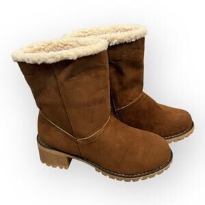 NEW Women’s Brown Sherpa Lined Boots 7.5–8